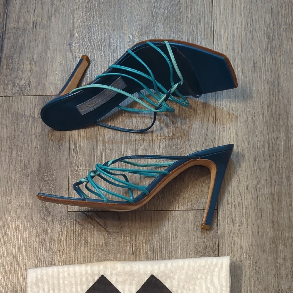 Mario Valentino Blue Strappy Heels - Picture 6 of 9